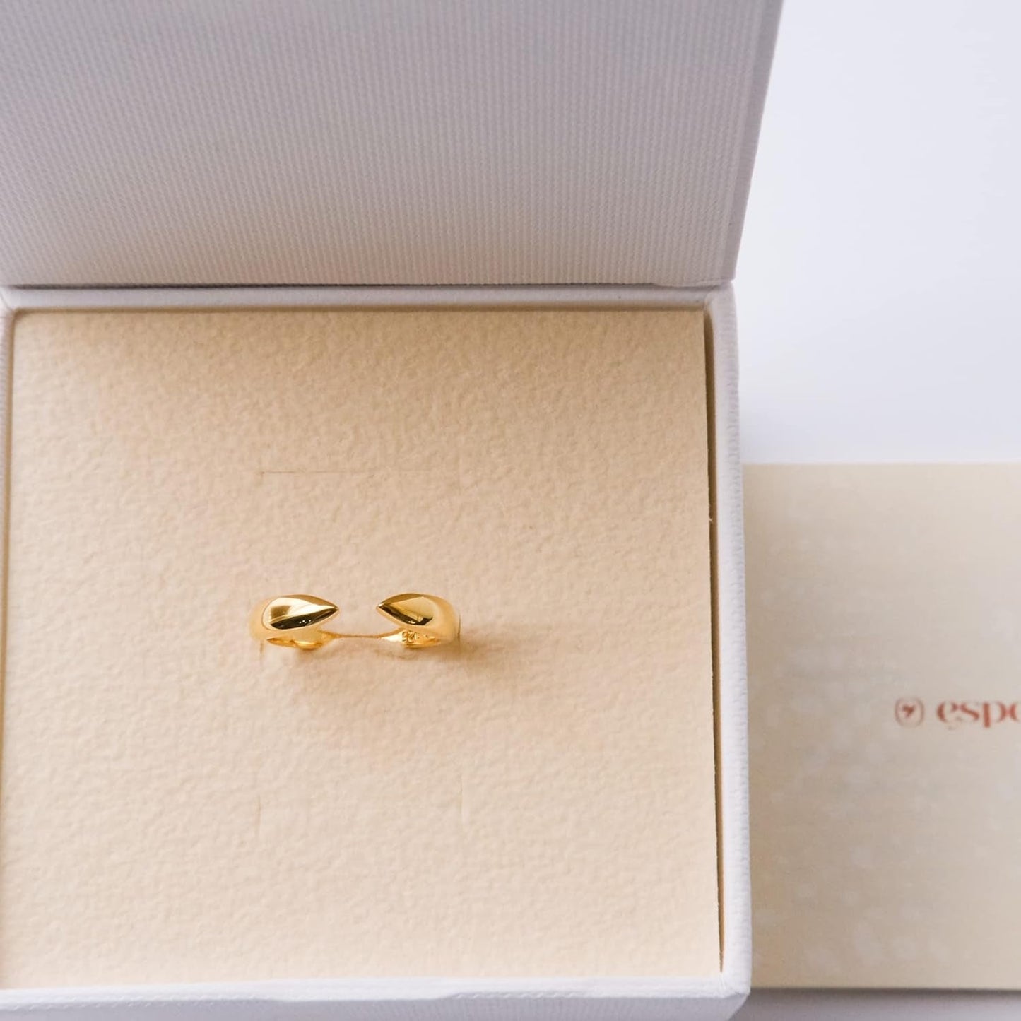 18K Gold Plated Sterling Silver Stackable Open Claw Ring Ajustable Wrap Ring | Cuff Stacking Rings