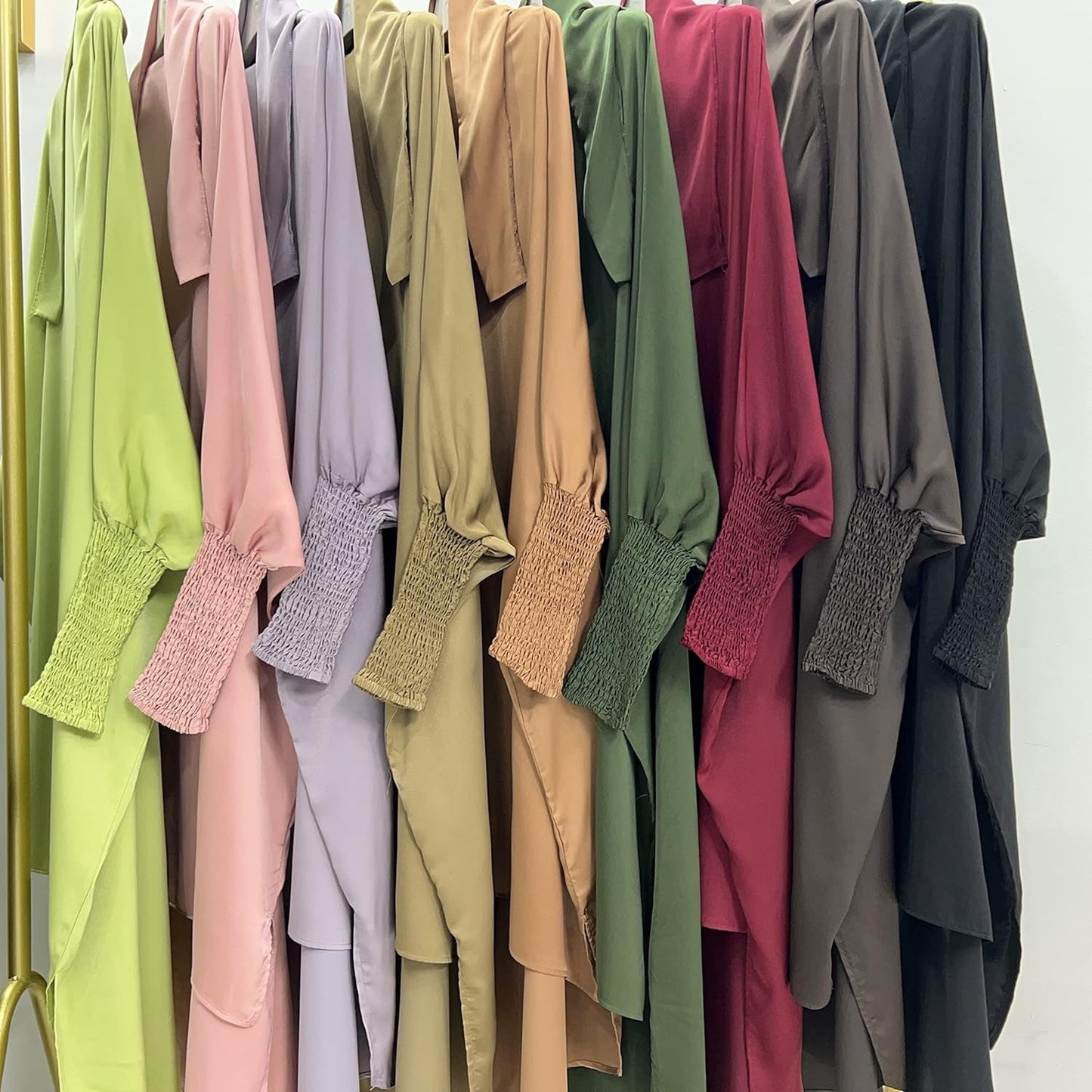 Abaya Muslim Modest Prayer Clothes with Hijab for Women 2-Piece All Cover Muslim Outfits Long Robe
