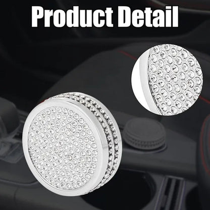 Car Bling Rhinestone Multimedia Volume Audio Knob Trim Interior Accessories for Mercedes Benz GLA X156 CLA C117 a Class W176 Silver Tone