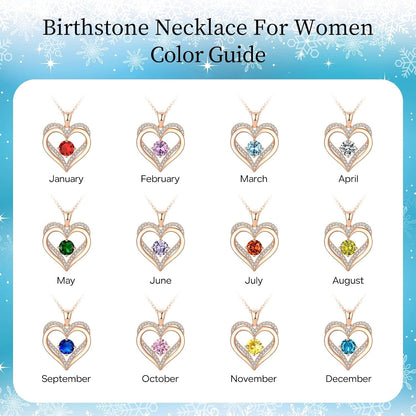Necklaces for Women Rose Gold Birthday Gifrs for Wife Valentines Christmas Anniversary Mother'S Day Birthstone Jewelry Gift for Her Mom Wife Girlfriends