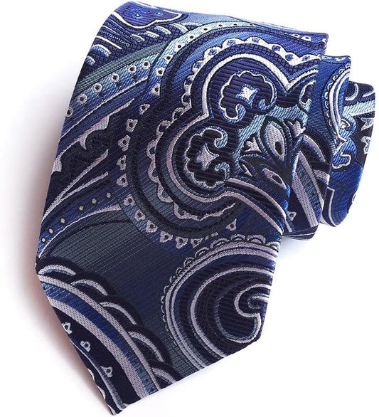 3.15"(8Cm) Fashion Striped Paisleyties Mens Plaid Flower Necktie for Wedding