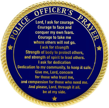 Police Prayer Challenge Coin Token Deluxe Gold Plated Master Coins