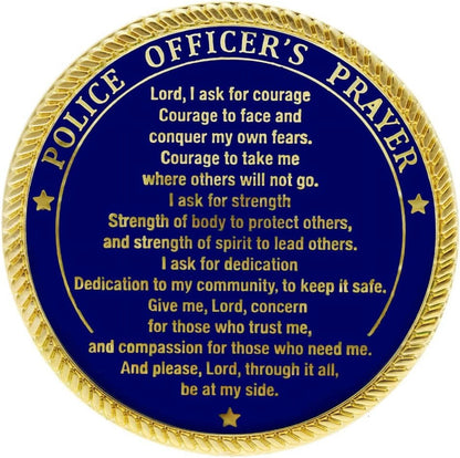 Police Prayer Challenge Coin Token Deluxe Gold Plated Master Coins