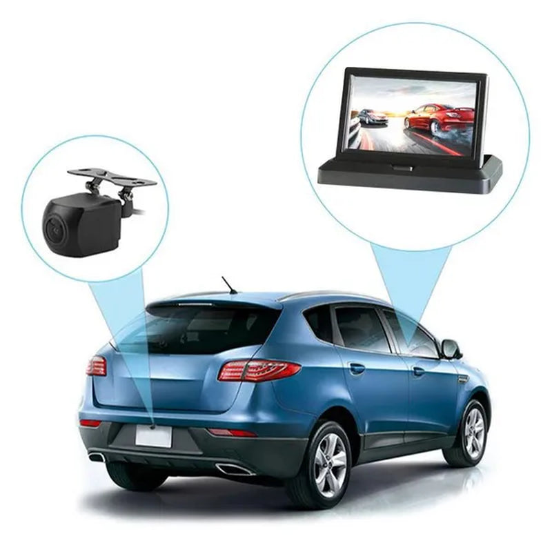 5 Inch TFT LCD Car Reverse Monitor with 12 LED Car Rear View Camera Foldable Car Monitor Display Parking System