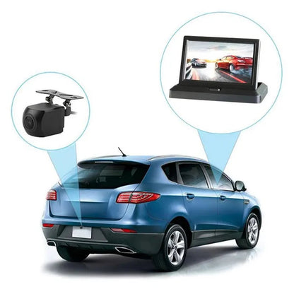 5 Inch TFT LCD Car Reverse Monitor with 12 LED Car Rear View Camera Foldable Car Monitor Display Parking System