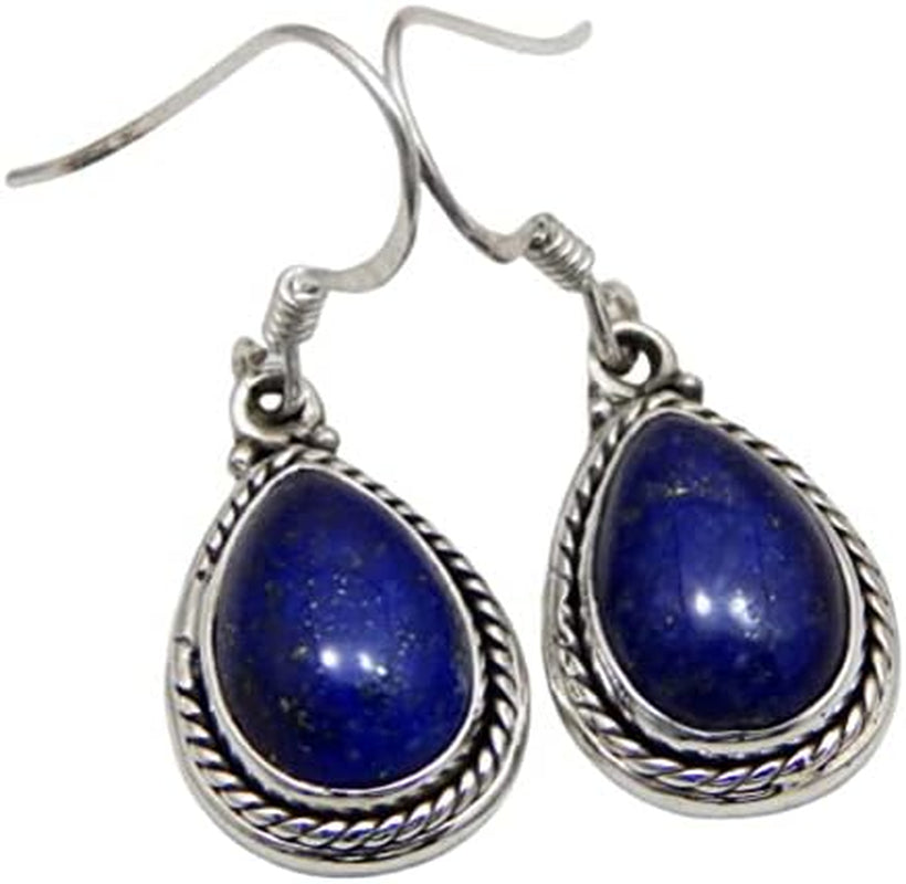 925 Sterling Silver Earring Lapis Lazuli Earring Handmade Gemstone Earring Pear Shape Jewelry Mother'S Gift/Silver Jewelry/Gift for Her