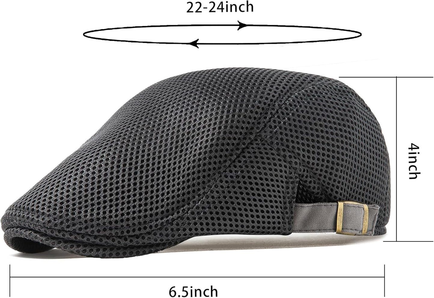 Men'S Breathable Mesh Summer Hat Adjustable Newsboy Beret Ivy Cap Cabbie Flat Cap Gatsby Driving Hunting Hats