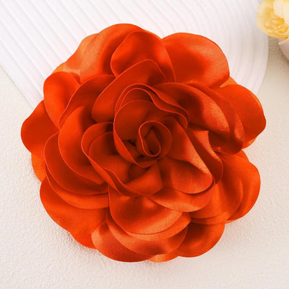 7.5In Extra Large Rose Brooch Exquisite Shiny Satin Camellia Brooch Oversized Flower Brooch Lapel Pin,Suitable for Women Dance Banquet Wedding Hair Clothing Accessories