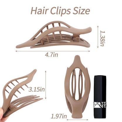 6 Packs Hair Clips, French Concord Flat Hair Clips, Curved Claw Clips for Women Girls, Lay down Claw Clips, Valentine'S Day Gifts Accessories