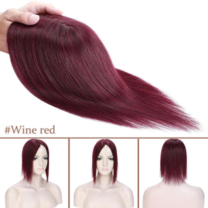 Hair Toppers for Women Real Human Hair Clip in Bangs Hair Topper with Fake Bangs Hair Clip Human Hair Pieces for Thinning