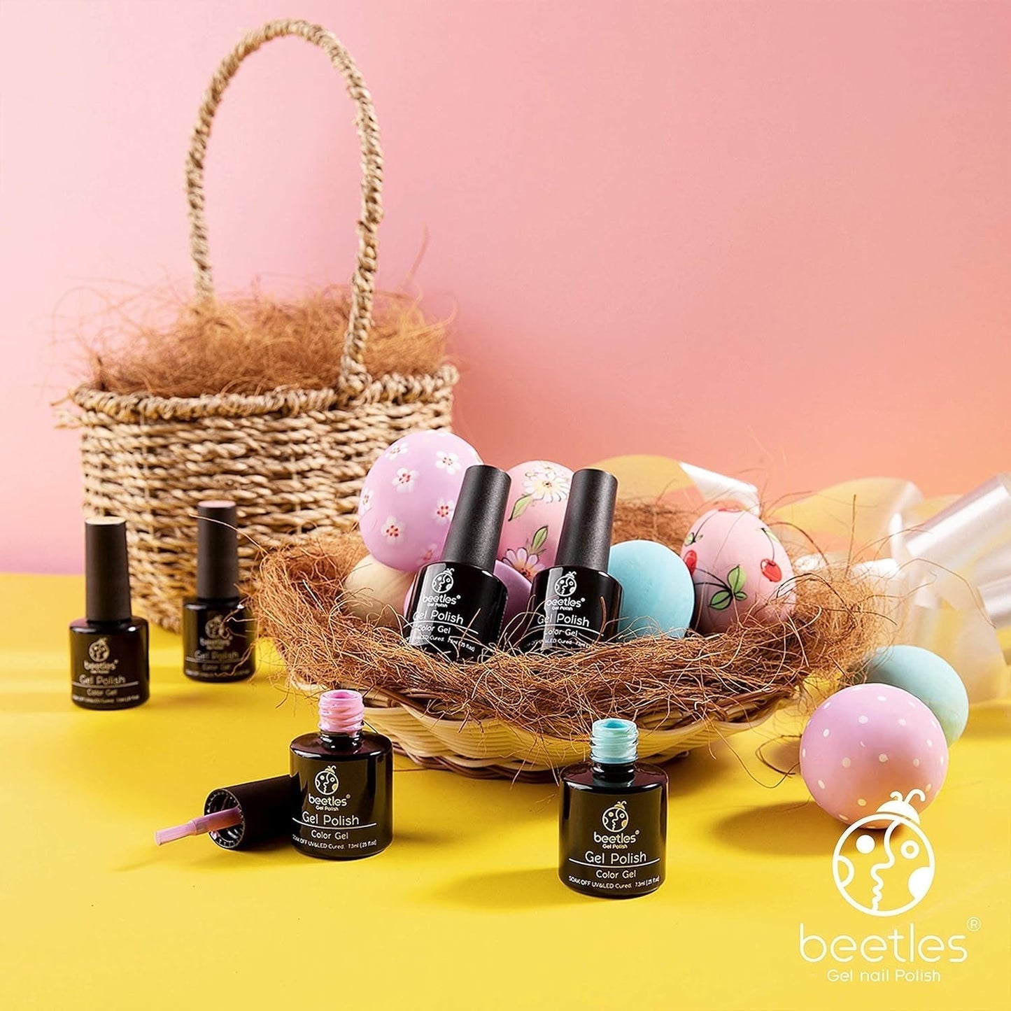 Beetles Pastel Gel Nail Polish Kit-6 Pcs Pastel Pink Nude Gel Polish Gel Polish Pastel Yellow Blue Gel Polish Soak off Uv Nail Lamp Purple Gel Polish Gifts for Women Manicure Kit