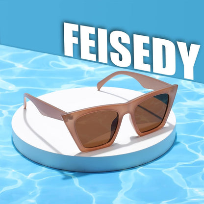 Vintage Square Cat Eye Sunglasses Women Trendy Cateye Sunglasses B2473