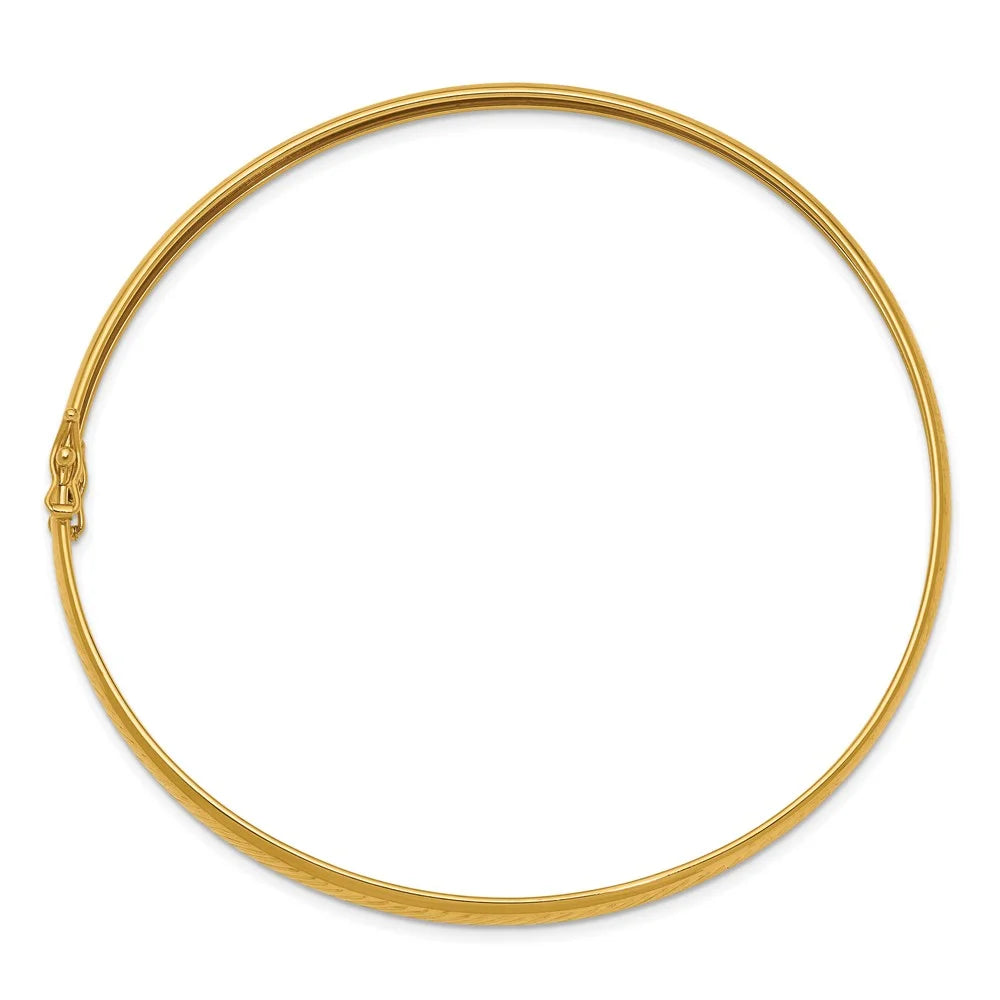 14 Karat Yellow Gold Diamond-Cut Flexible Bangle