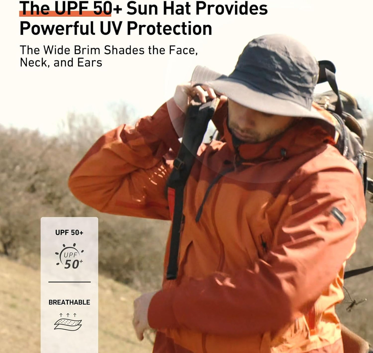 Oversize XL XXL Large Wide Brim Waterproof UPF 50+ Bucket Sun Summer Travel Fishing Hiking Fisherman Hat Detachable Chin