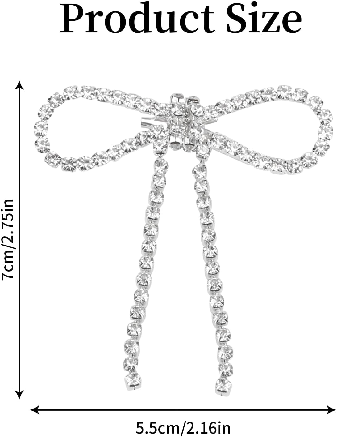2Pcs Rhinestone Brooches Set Tassel Bow Womens Lapel Brooch Crystal Bag Clips Clothing Badge Brooch Rhinestone Shoe Clips for Woman Lapel Badge Pins DIY Craft Decorations(Tassel Bow)