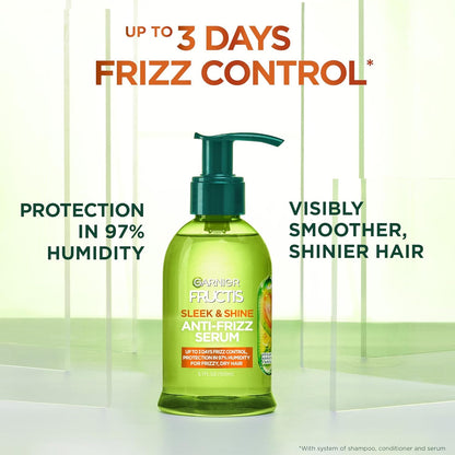 Fructis Sleek & Shine Anti-Frizz Serum for Frizzy, Dry Hair, Argan Oil, 5.1 Fl Oz, 1 Count (Packaging May Vary) - WORLD TIME VISITS