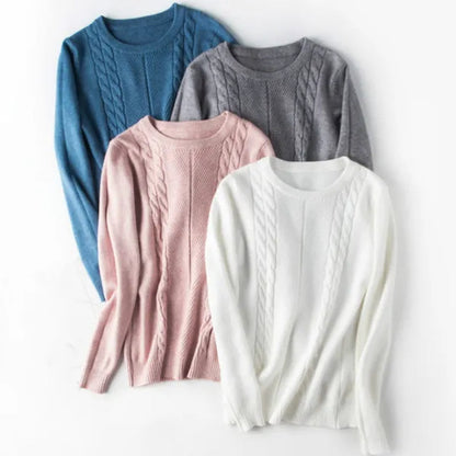 NEW 4 Colors Women Wool Pure Cashmere Sweater Fashion O-neck Soft Woman Female Warm Pull Pullovers Sweaters Plus Size S-XXL