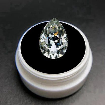 Brilliant Cut Pear Cut 12x 16mm 8.50 Carat EF Genuine White VVS Loose Moissanite Gemstone