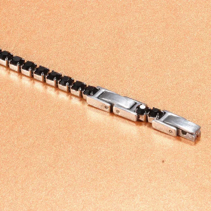 Stainless Steel Bracelets Fashion Gold Silver Color Trendy Women Bracelets Brief Grade Quality Zircon Tennis Chain Bracelets