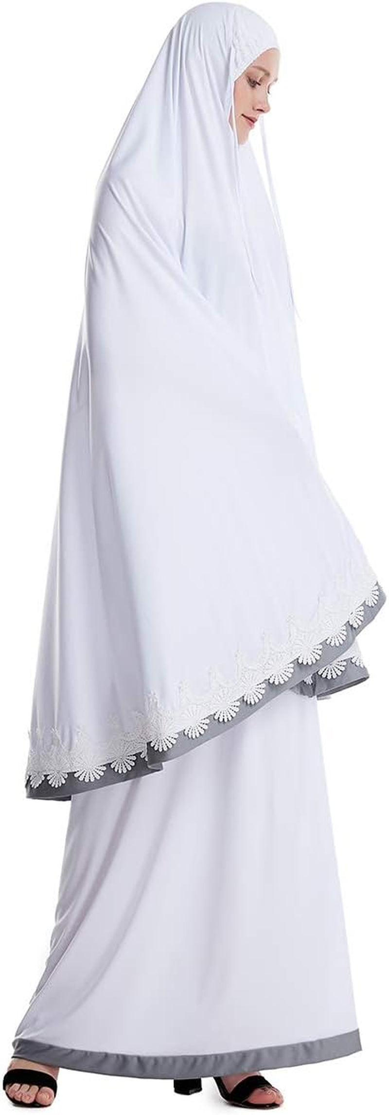 Muslim Women'S Full Cover Two Pieces Long Hijab Thobe Abaya Set