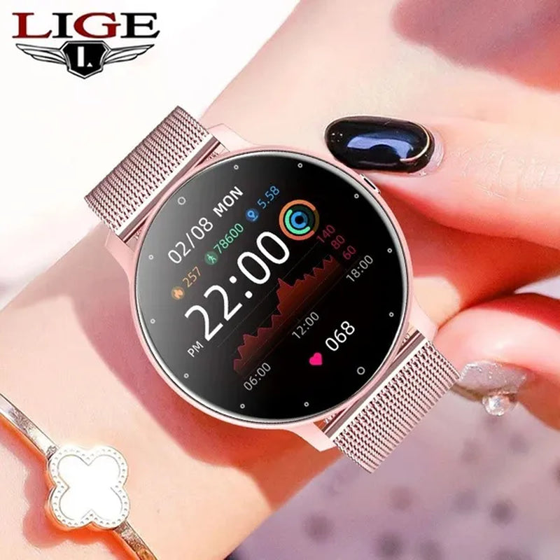 LIGE Smart Watch Women Full Touch Screen Sport Fitness Watch IP67 Waterproof Bluetooth For Android ios smartwatch Men