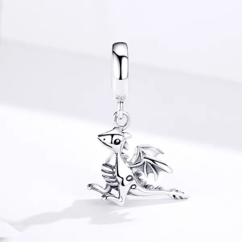 Vintage 925 Sterling Silver Legend Smaug Dragon Pendant Charms Fit Charm Bracelets for Women Halloween Jewelry Gifts