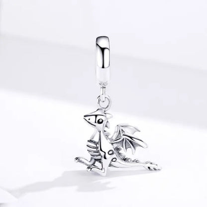 Vintage 925 Sterling Silver Legend Smaug Dragon Pendant Charms Fit Charm Bracelets for Women Halloween Jewelry Gifts
