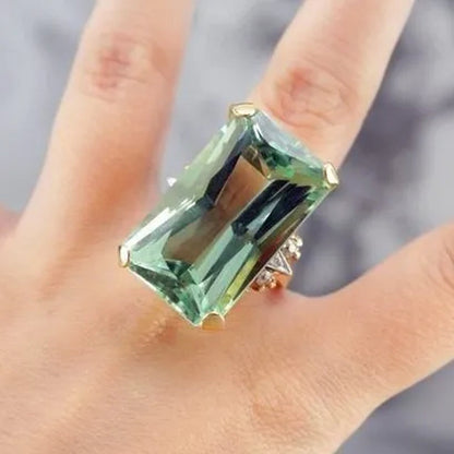 3 Carats Green Diamond Luxurious 925 Sterling Silver Women'S Engagement Wedding Love Ring Size 6-10