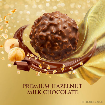 , 42 Count, Gourmet Milk Chocolate Hazelnut, Chocolate Gift Box, Individually Wrapped, 18.5 Oz