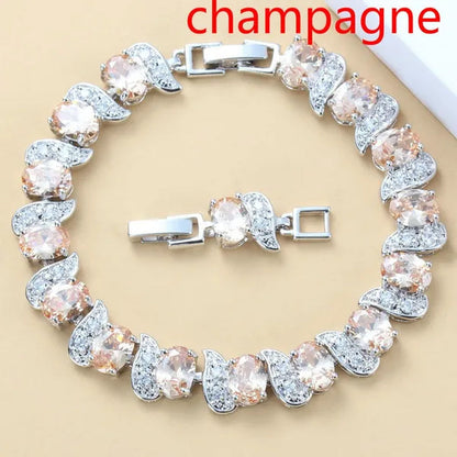 925 Silver Bracelet Multi-Color Zircon Bracelet Health Fashion Jewelry for Women 12 Colors Gemstone
