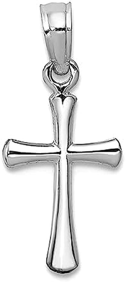 14K Gold High Polished Beveled Cross Pendant, 18X11Mm - WORLD TIME VISITS