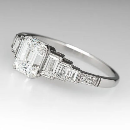 Square 925 Silver Plated Cubic Zirconia Ring Elegant Bridal Engagement Promise Rings Fashion Wedding Jewelry Party Gift