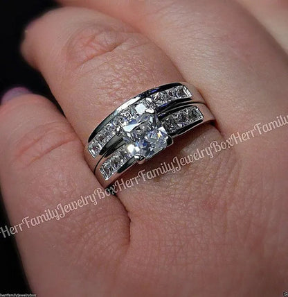 Sparking 925 Sterling Silve Ring Natural Gemstone White Sapphire Rings for Women Wedding Band Engagement Anniversary Fine Jewelry Gift