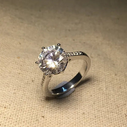 Sterling Silver Big 4 Carat Sona Diamond Wedding Engagement Ring