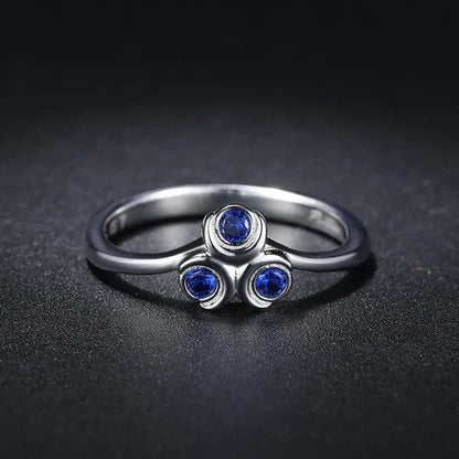 Zora Sapphire Kokiri Emerald Goron Ruby Spiritual Stones 925 Sterling Silver Wedding Engagemen Stackable Ring