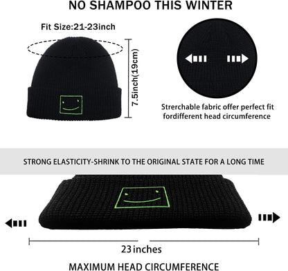 Funny Beanies Hat, Men'S and Women'S Winter Warm Black Fashion Cool Embroidered Knit Hat