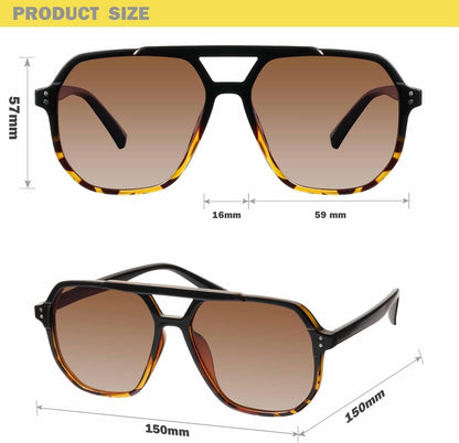 Oversized Aviator Sunglasses for Women and Men with Polarized Lens MS52243