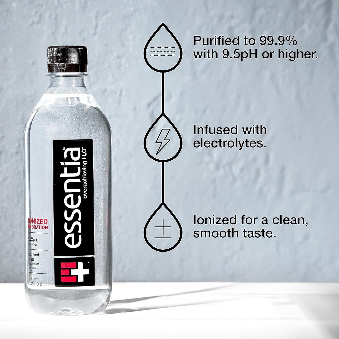 ; Ionized Alkaline Bottled Water; 99.9% Pure; 9.5 Ph or Higher; Consistent Quality in Every BPA and Phthalate-Free Bottle; 12 Fl Oz (Pack of 12) - WORLD TIME VISITS
