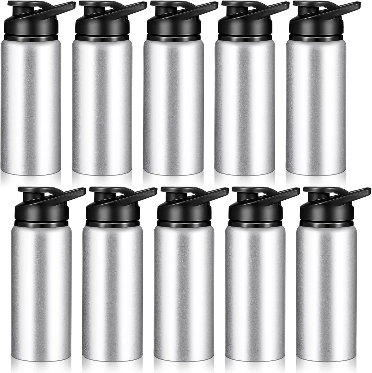 Water Bottle Bulk 20 Oz Aluminum Reusable Bottles Lightweight Snap Lid Water Cups Easy Carry Leak Proof Travel Tumbler for Gym Sports Camping Hiking Fishing - WORLD TIME VISITS