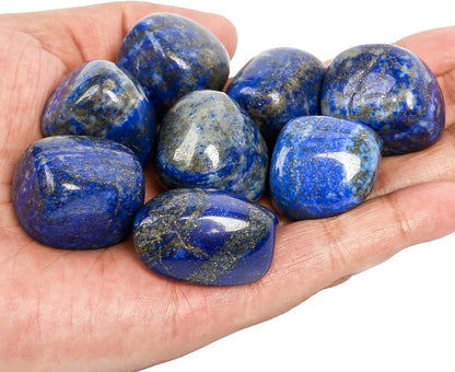 1/2 Lb Tumbled Lapis Lazuli Stones for Wicca, Reiki, and Energy Crystal Healing, Natural Lapis Lazuli from Afghanistan