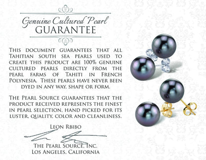 Genuine Baroque Black Tahitian South Sea Cultured Pearl Rosalind Earrings for Women