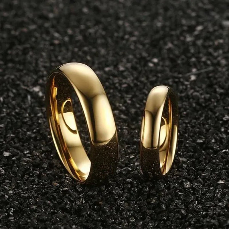 Couple Ring Simple Fashion Style Fine Jewelry Fashion Luxury Golden Engagement Wedding Ring Anniversary Gift Men and Women Ring