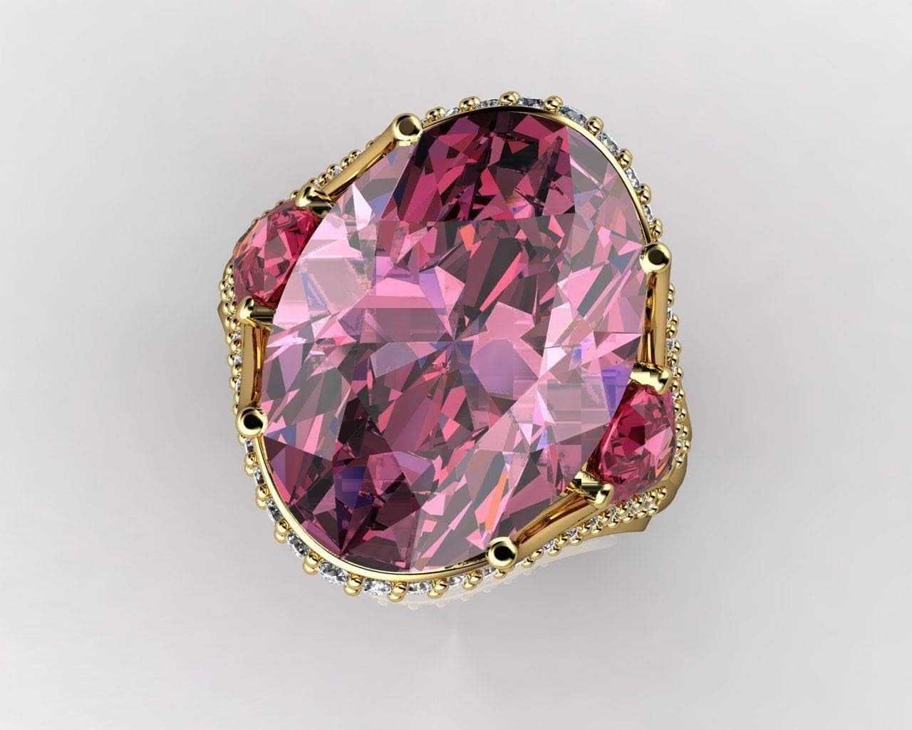 Vintage 925 Sterling Silver Ruby Ring Cocktail Rings Oval Cut Red Gem Cubic Zirconia Anniversary Promise Ring CZ 3-Stone Eternity Engagement Wedding Band Ring for Women - WORLD TIME VISITS