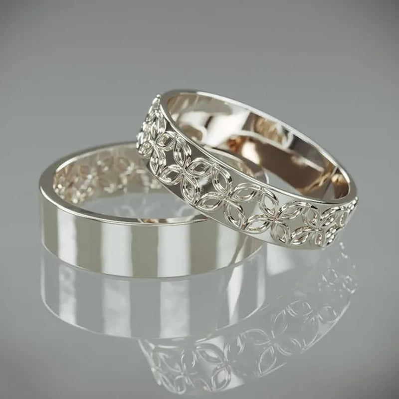 2Pcs Fashion Exquisite 925 Sterling Silver Engagement Wedding Love Set Ring Size 6-10