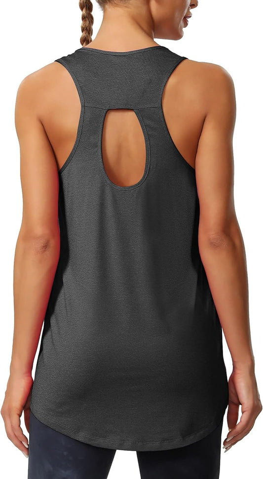 Womens Workout Athletic Tank Tops Loose Gym Yoga Racerback Sleeveless Running Sports Shirts Tops - WORLD TIME VISITS