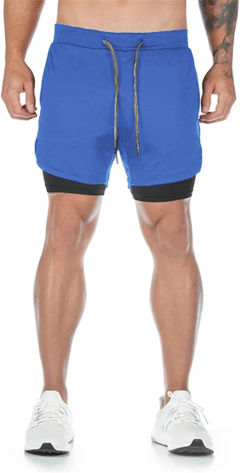 Mens Running Shorts，Workout Running Shorts for Men，2-In-1 Stealth Shorts，7-Inch Gym Yoga Outdoor Sports Shorts