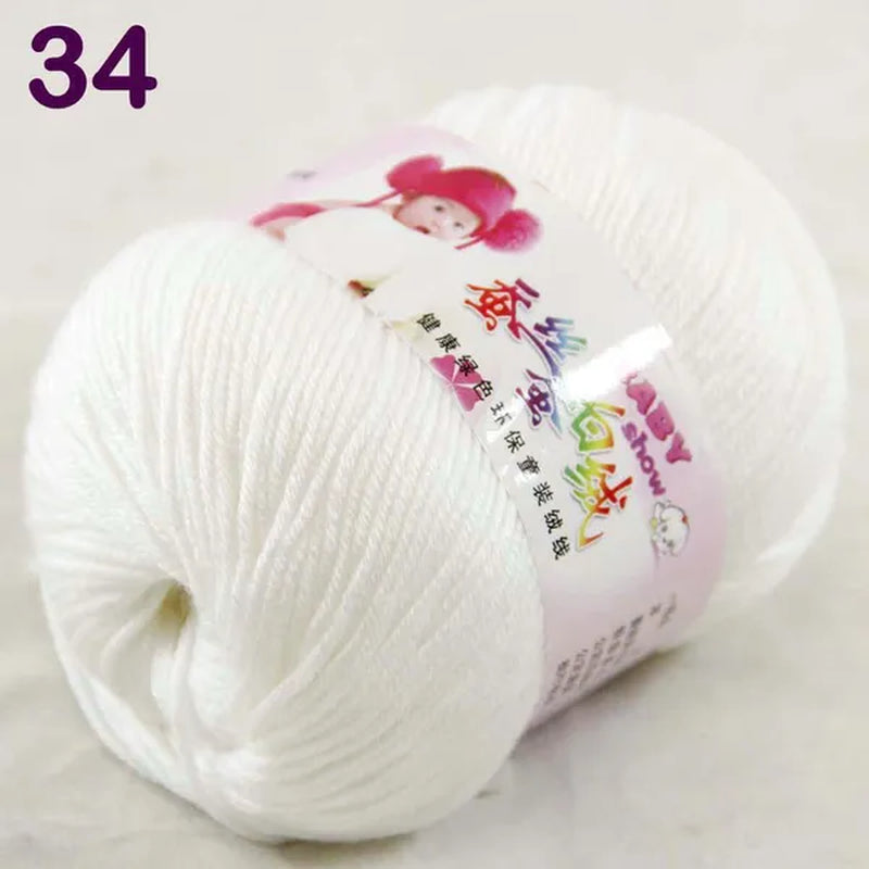 Sale New 300G/882Y Soft Cashmere Silk Wool Hand Knitting Baby Yarn White 1834
