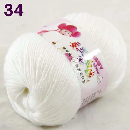 Sale New 300G/882Y Soft Cashmere Silk Wool Hand Knitting Baby Yarn White 1834