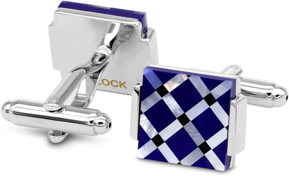 Business Wedding Mother of Pearl Cufflinks for Men Unique Onyx Stripe Tuxedo Cuff Links Mens