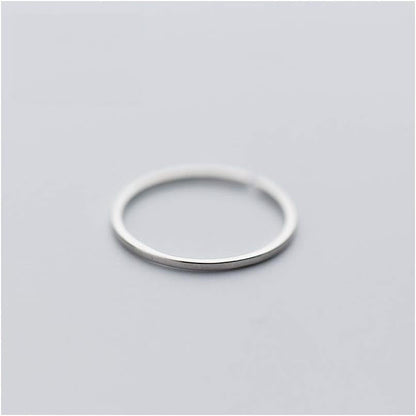 Minimalist 1Mm Midi Thin Open Band Ring S925 Sterling Silver Adjustable Stacking Wedding Promise Rings for Women Men